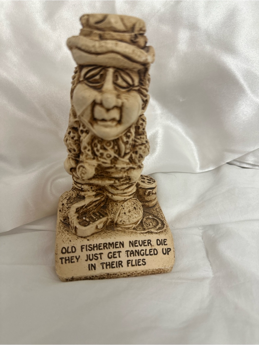 1972 Old Men Never Die They Just Get Tangled By Their Flies small statue